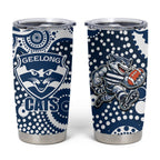 Geelong Cats Tumbler Cup Aboriginal Dot Pattern - Football Mascot Heritage Pride