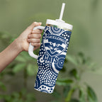 Geelong Cats Tumbler With Handle Aboriginal Dot Pattern - Football Mascot Heritage Pride