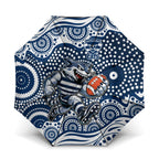Geelong Cats Umbrella Aboriginal Dot Pattern - Football Mascot Heritage Pride