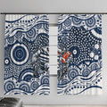 Geelong Cats Window Curtain Aboriginal Dot Pattern - Football Mascot Heritage Pride