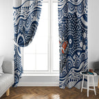 Geelong Cats Window Curtain Aboriginal Dot Pattern - Football Mascot Heritage Pride