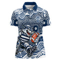 Geelong Cats Women Polo Shirt Aboriginal Dot Pattern - Football Mascot Heritage Pride