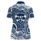 Geelong Cats Women Polo Shirt Aboriginal Dot Pattern - Football Mascot Heritage Pride