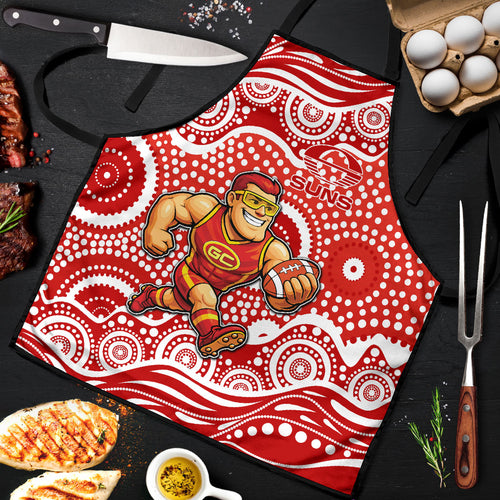 Gold Coast Suns Apron Aboriginal Dot Pattern - Football Mascot Heritage Pride