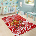 Gold Coast Suns Area Rug Aboriginal Dot Pattern - Football Mascot Heritage Pride