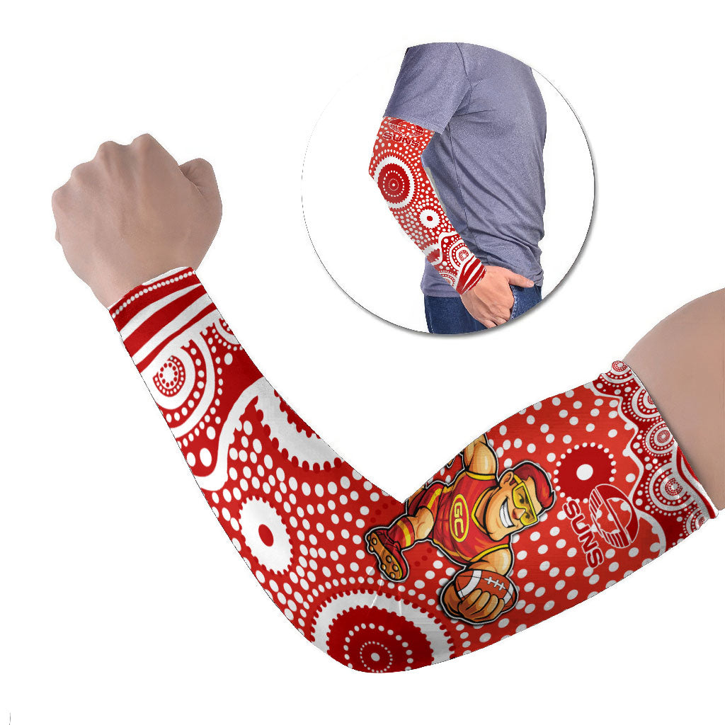 Gold Coast Suns Arm Sleeves Aboriginal Dot Pattern - Football Mascot Heritage Pride