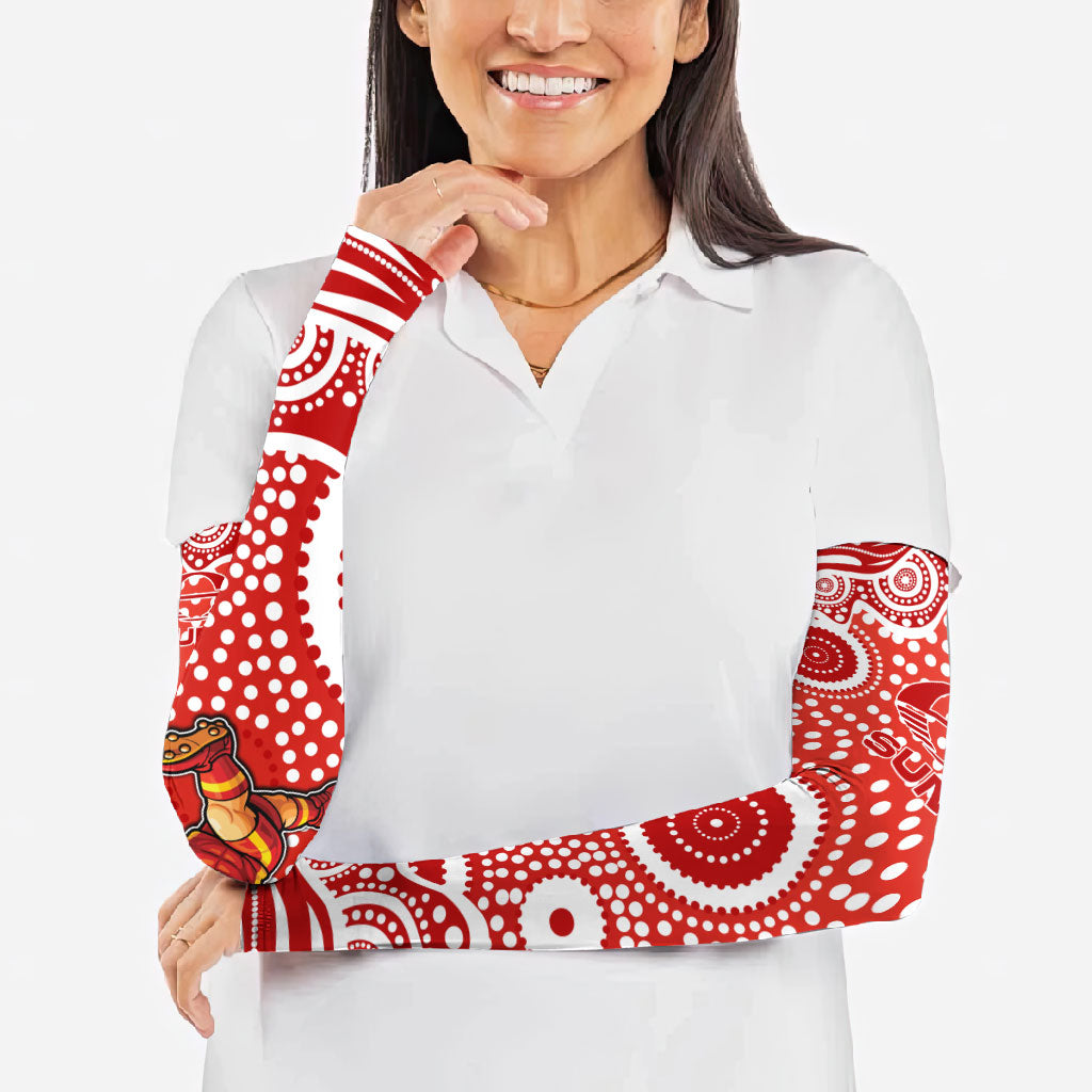 Gold Coast Suns Arm Sleeves Aboriginal Dot Pattern - Football Mascot Heritage Pride