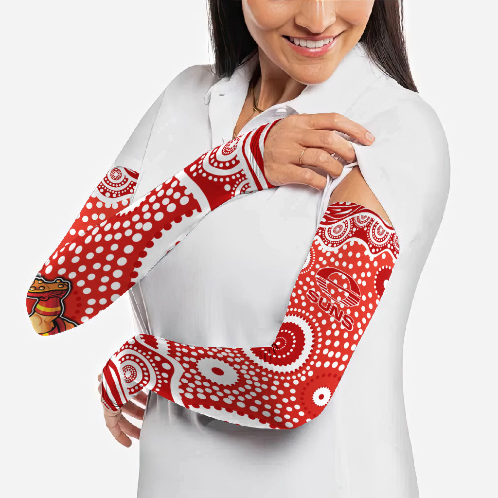 Gold Coast Suns Arm Sleeves Aboriginal Dot Pattern - Football Mascot Heritage Pride