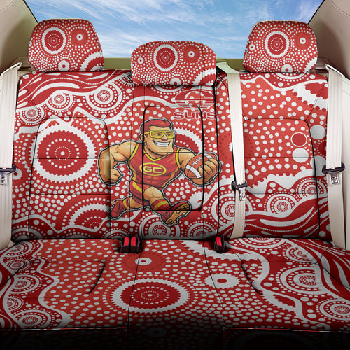 Gold Coast Suns Back Car Seat Cover Aboriginal Dot Pattern - Football Mascot Heritage Pride