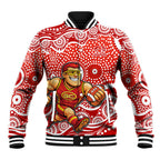 Gold Coast Suns Baseball Jacket Aboriginal Dot Pattern - Football Mascot Heritage Pride