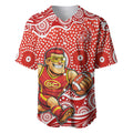 Gold Coast Suns Baseball Jersey Aboriginal Dot Pattern - Football Mascot Heritage Pride