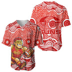 Gold Coast Suns Baseball Jersey Aboriginal Dot Pattern - Football Mascot Heritage Pride