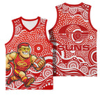 Gold Coast Suns Basketball Jersey Aboriginal Dot Pattern - Football Mascot Heritage Pride