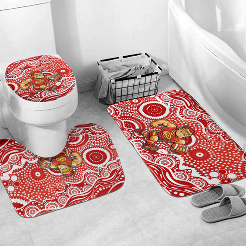 Gold Coast Suns Bathroom Set Aboriginal Dot Pattern - Football Mascot Heritage Pride