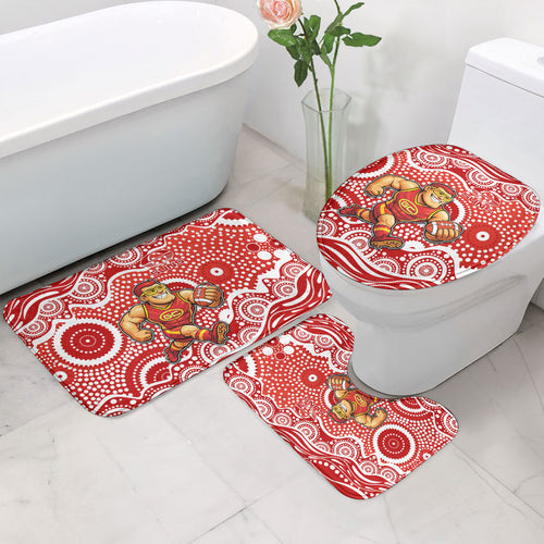 Gold Coast Suns Bathroom Set Aboriginal Dot Pattern - Football Mascot Heritage Pride