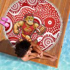 Gold Coast Suns Beach Blanket Aboriginal Dot Pattern - Football Mascot Heritage Pride