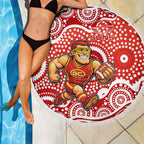 Gold Coast Suns Beach Blanket Aboriginal Dot Pattern - Football Mascot Heritage Pride