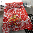 Gold Coast Suns Bedding Set Aboriginal Dot Pattern - Football Mascot Heritage Pride