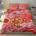 Gold Coast Suns Bedding Set Aboriginal Dot Pattern - Football Mascot Heritage Pride