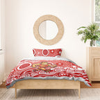 Gold Coast Suns Bedding Set Aboriginal Dot Pattern - Football Mascot Heritage Pride