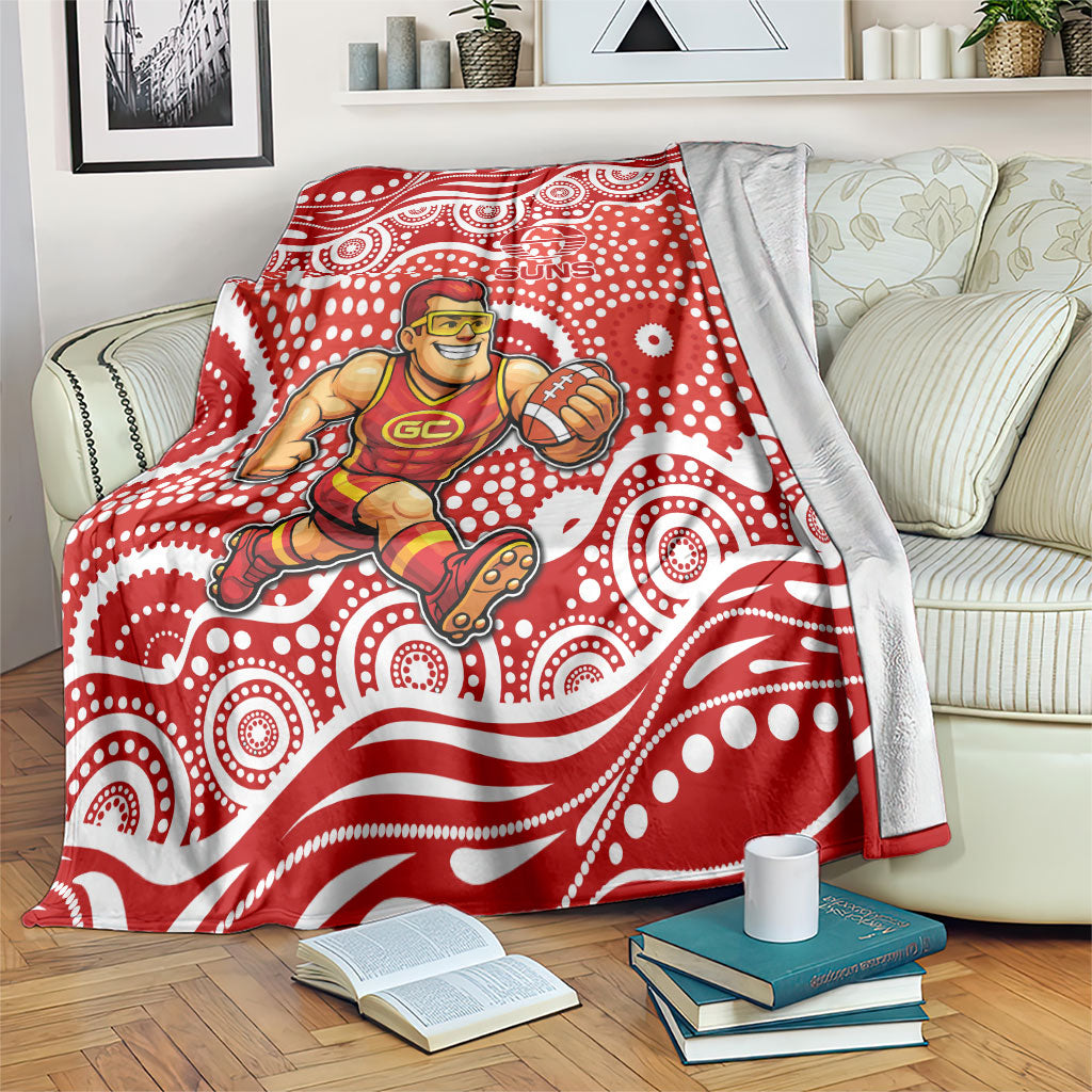 Gold Coast Suns Blanket Aboriginal Dot Pattern - Football Mascot Heritage Pride