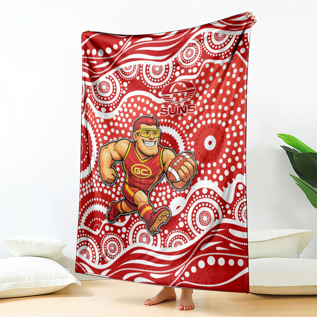 Gold Coast Suns Blanket Aboriginal Dot Pattern - Football Mascot Heritage Pride