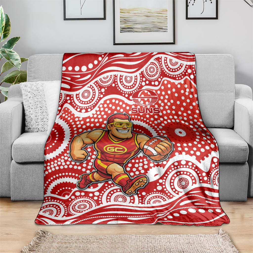 Gold Coast Suns Blanket Aboriginal Dot Pattern - Football Mascot Heritage Pride