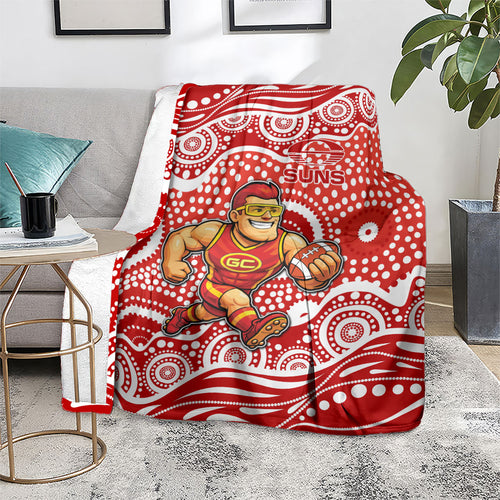 Gold Coast Suns Blanket Aboriginal Dot Pattern - Football Mascot Heritage Pride