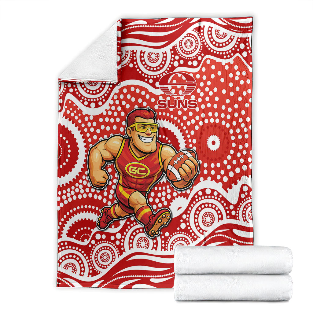 Gold Coast Suns Blanket Aboriginal Dot Pattern - Football Mascot Heritage Pride