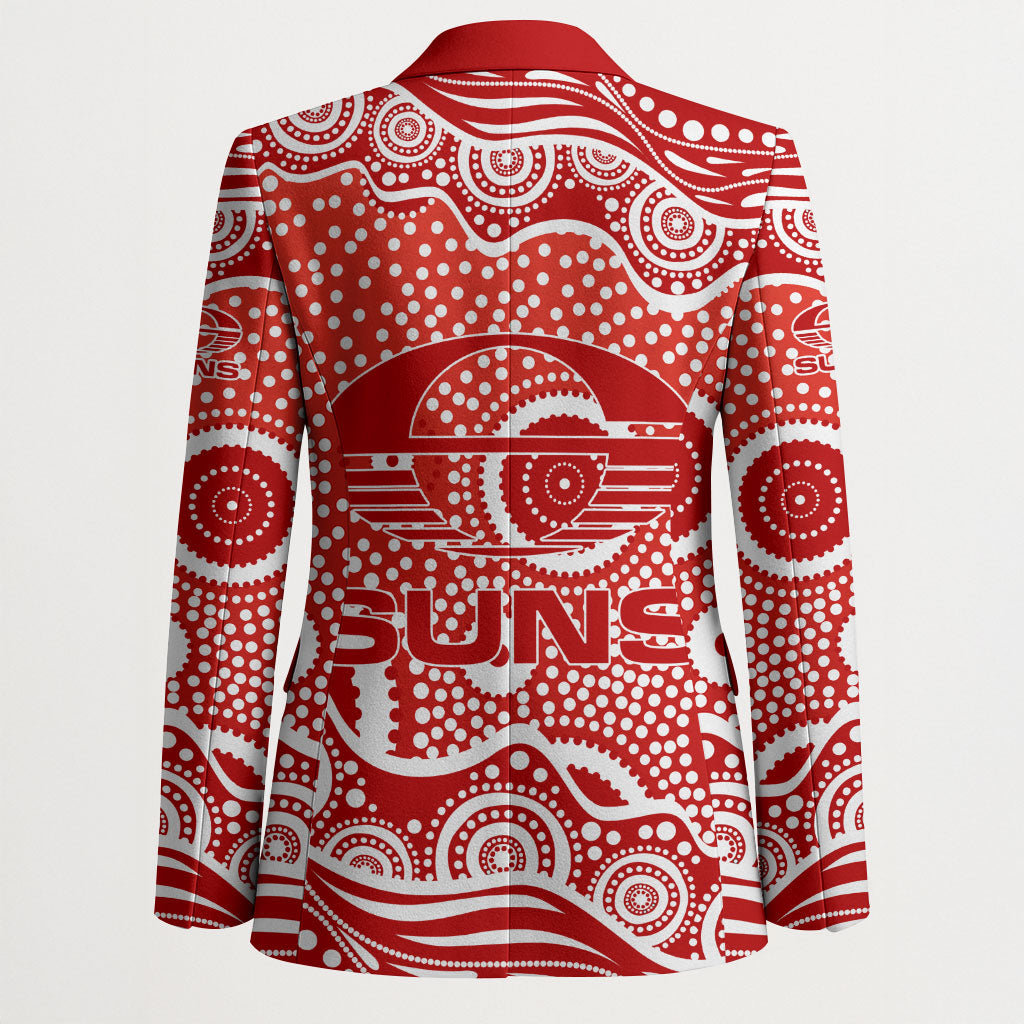 Gold Coast Suns Blazer Aboriginal Dot Pattern - Football Mascot Heritage Pride