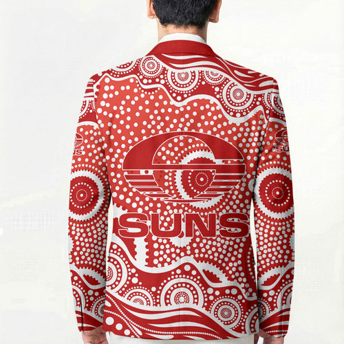 Gold Coast Suns Blazer Aboriginal Dot Pattern - Football Mascot Heritage Pride