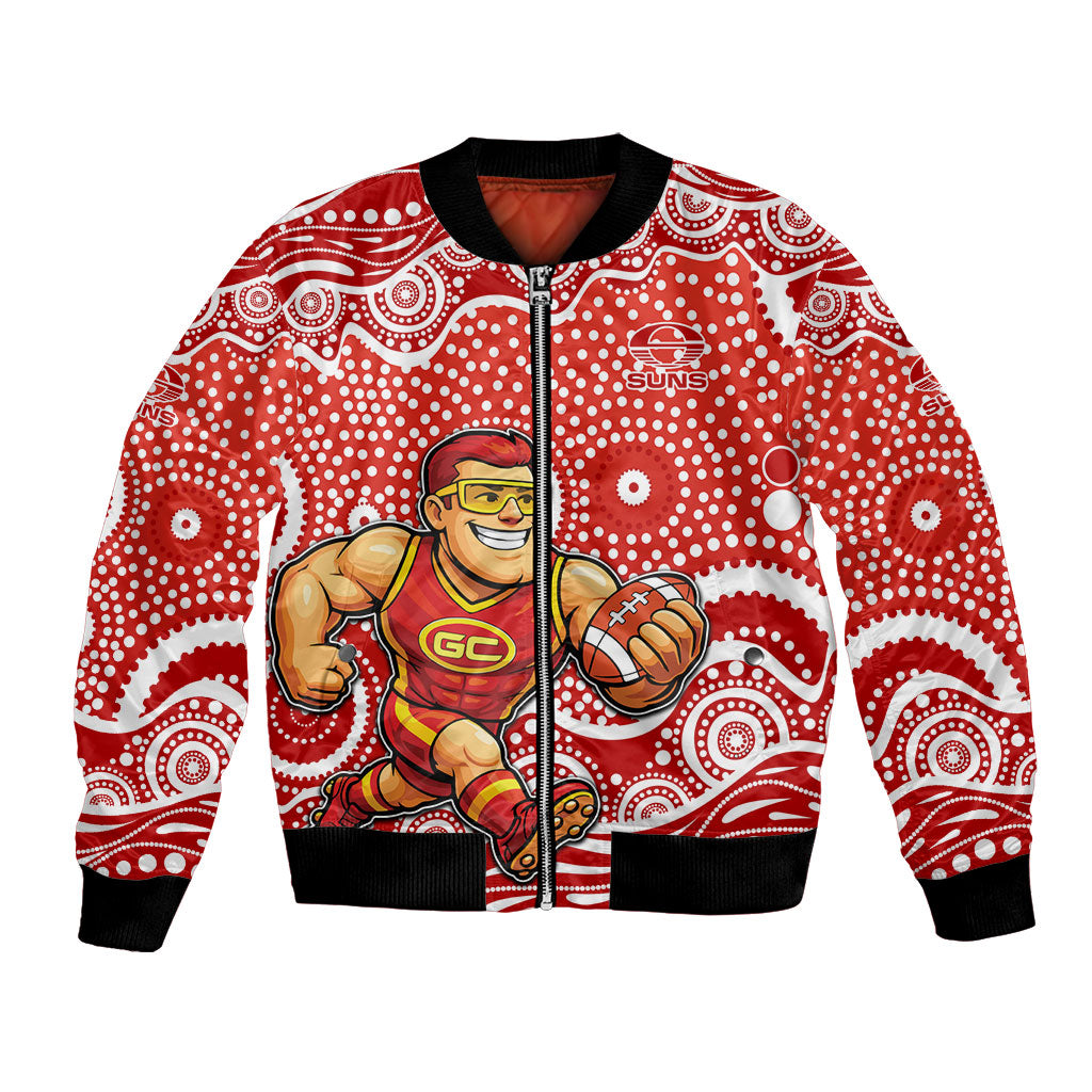 Gold Coast Suns Bomber Jacket Aboriginal Dot Pattern - Football Mascot Heritage Pride