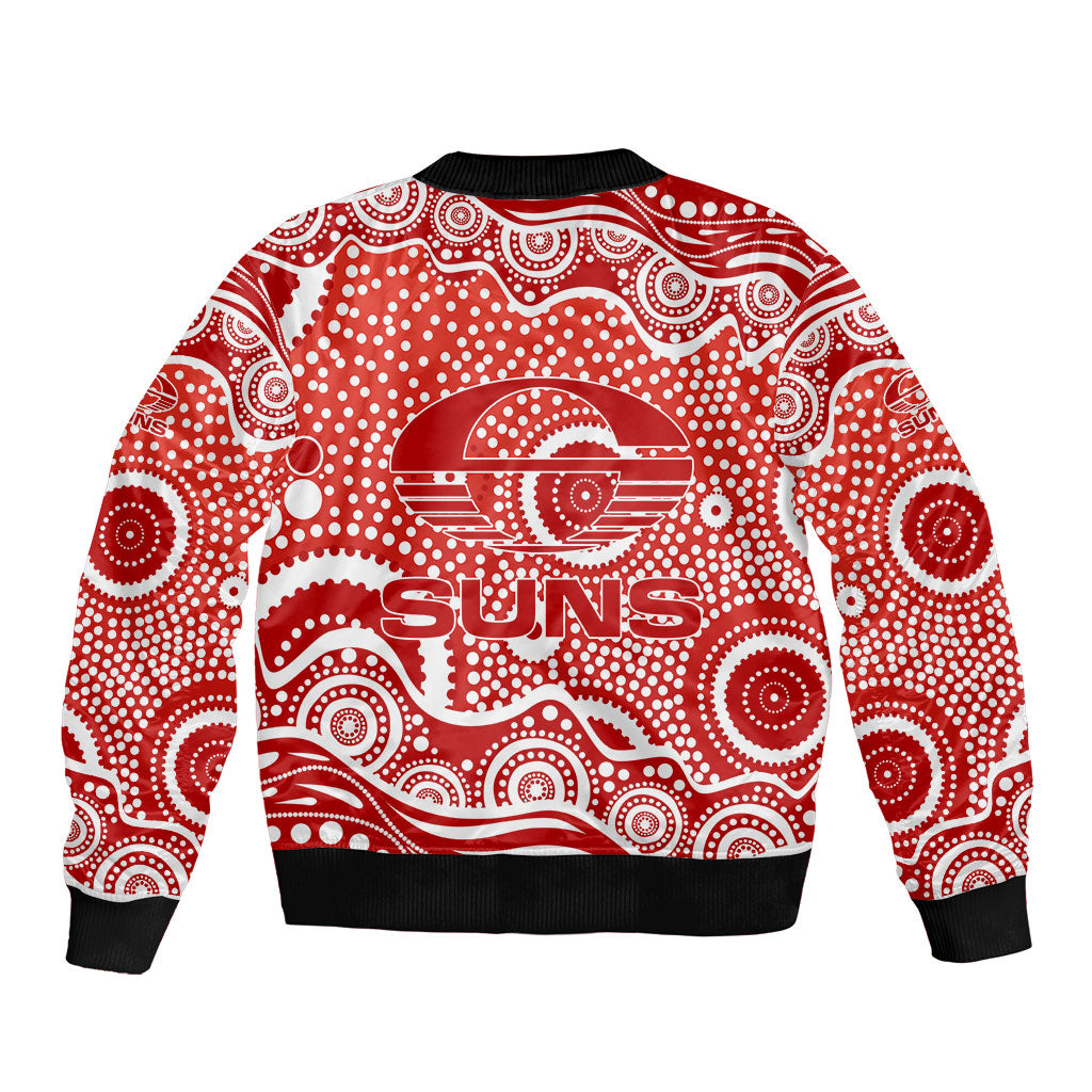 Gold Coast Suns Bomber Jacket Aboriginal Dot Pattern - Football Mascot Heritage Pride