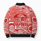 Gold Coast Suns Bomber Puffer Jacket Aboriginal Dot Pattern - Football Mascot Heritage Pride