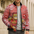 Gold Coast Suns Bomber Puffer Jacket Aboriginal Dot Pattern - Football Mascot Heritage Pride