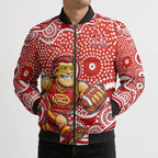 Gold Coast Suns Bomber Puffer Jacket Aboriginal Dot Pattern - Football Mascot Heritage Pride