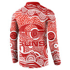 Gold Coast Suns Button Sweatshirt Aboriginal Dot Pattern - Football Mascot Heritage Pride