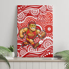Gold Coast Suns Canvas Wall Art Aboriginal Dot Pattern - Football Mascot Heritage Pride