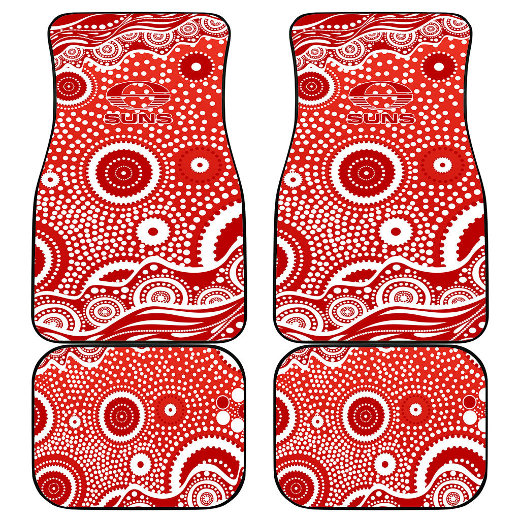Gold Coast Suns Car Mats Aboriginal Dot Pattern - Football Mascot Heritage Pride