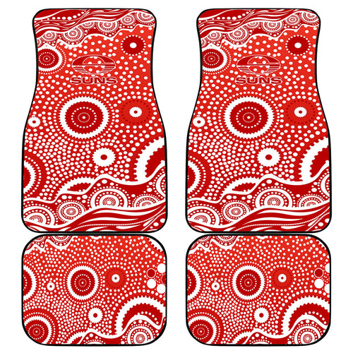 Gold Coast Suns Car Mats Aboriginal Dot Pattern - Football Mascot Heritage Pride