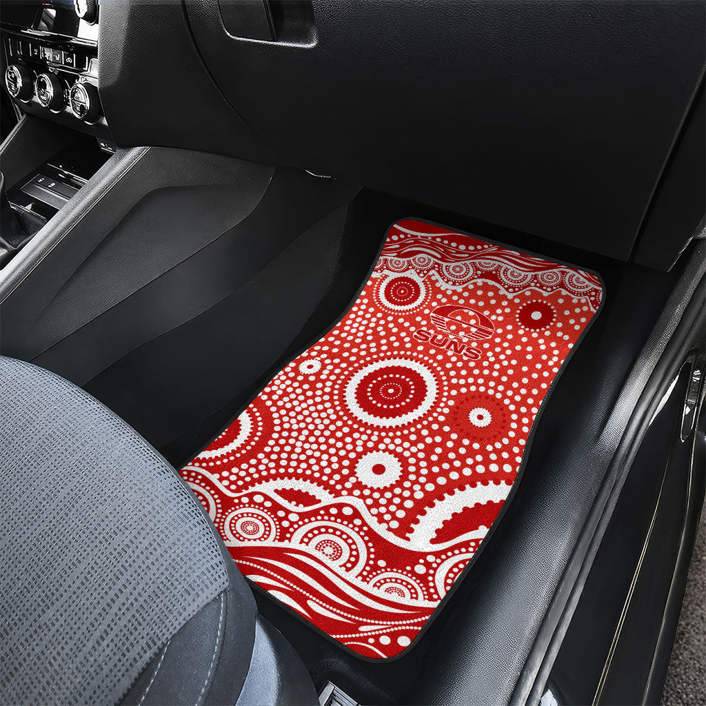 Gold Coast Suns Car Mats Aboriginal Dot Pattern - Football Mascot Heritage Pride