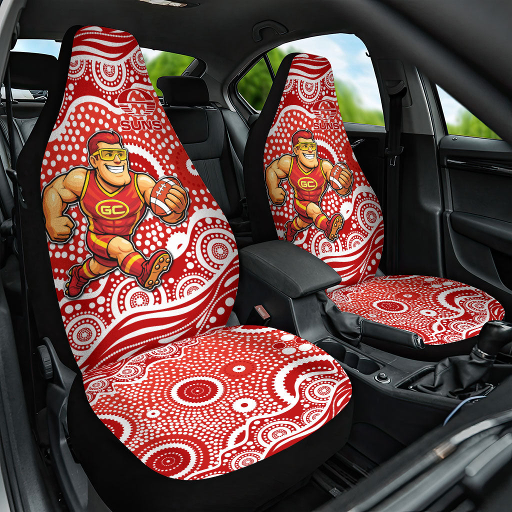 Gold Coast Suns Car Seat Cover Aboriginal Dot Pattern - Football Mascot Heritage Pride