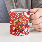 Gold Coast Suns Ceramic Mug Aboriginal Dot Pattern - Football Mascot Heritage Pride