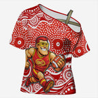 Gold Coast Suns Cross Shoulder Shirt Aboriginal Dot Pattern - Football Mascot Heritage Pride