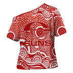 Gold Coast Suns Cross Shoulder Shirt Aboriginal Dot Pattern - Football Mascot Heritage Pride
