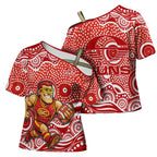 Gold Coast Suns Cross Shoulder Shirt Aboriginal Dot Pattern - Football Mascot Heritage Pride