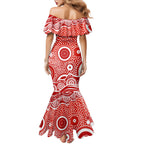 Gold Coast Suns Family Matching Mermaid Dress and Hawaiian Shirt Aboriginal Dot Pattern - Football Mascot Heritage Pride