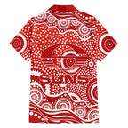 Gold Coast Suns Family Matching Off The Shoulder Long Sleeve Dress and Hawaiian Shirt Aboriginal Dot Pattern - Football Mascot Heritage Pride