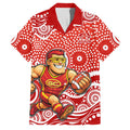 Gold Coast Suns Family Matching Puletasi and Hawaiian Shirt Aboriginal Dot Pattern - Football Mascot Heritage Pride