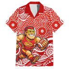 Gold Coast Suns Family Matching Puletasi and Hawaiian Shirt Aboriginal Dot Pattern - Football Mascot Heritage Pride